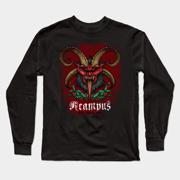 Krampus Long Sleeve T-Shirt by celtichammerclub